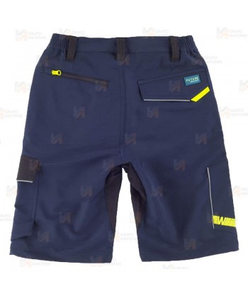 Pantalón bermuda laboral multibolsillos con tejido elástico