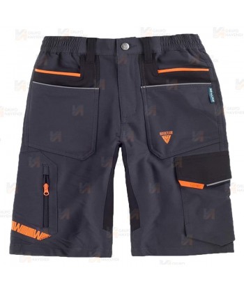 Pantalón bermuda laboral multibolsillos con tejido elástico
