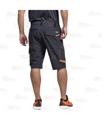 Pantalón bermuda laboral multibolsillos con tejido elástico