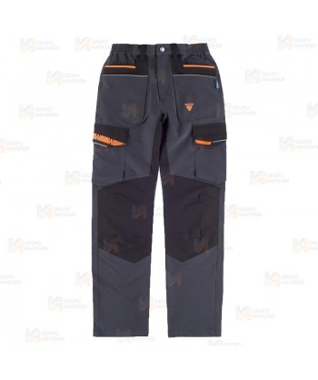 Pantalón laboral multibolsillos con tejido elástico