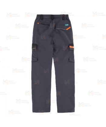 Pantalón laboral multibolsillos con tejido elástico