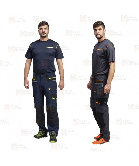 Pantalón laboral multibolsillos con tejido elástico