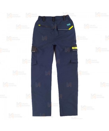 Pantalón laboral multibolsillos con tejido elástico