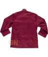 Chaqueta de cocina unisex de manga larga y puños color burdeos