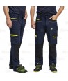 Pantalón laboral multibolsillos con tejido elástico