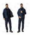 Parka ligera de tejido softshell bicolor con membrana color marino y azafata