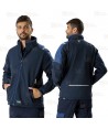 Parka ligera de tejido softshell bicolor con membrana color marino y azafata