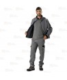 Parka ligera de tejido softshell bicolor con membrana color gris y negro