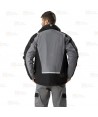 Parka bicolor acolchada y con capucha color gris y negro