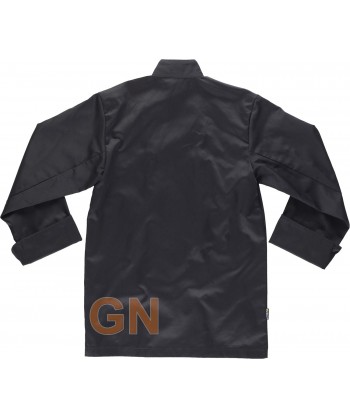 Chaqueta de cocina unisex de manga larga y puños color negra
