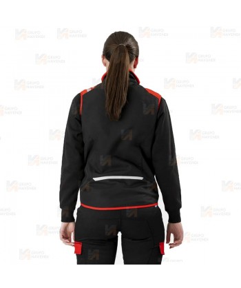 Chaleco bicolor acolchado con tejido softshell color rojo y negro