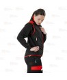 Chaleco bicolor acolchado con tejido softshell color rojo y negro