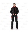 Chaleco bicolor acolchado con tejido softshell color rojo y negro