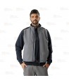 Chaleco bicolor acolchado con tejido softshell color gris y negro