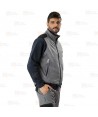 Chaleco bicolor acolchado con tejido softshell color gris y negro