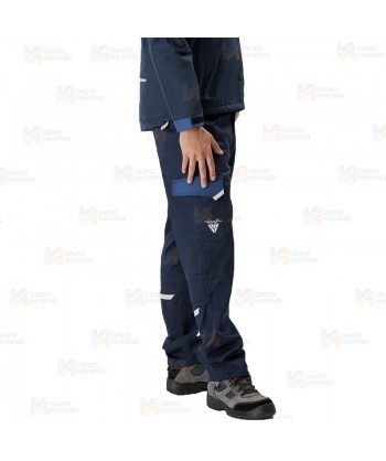 Pantalón bielástico multibolsillos con refuerzos color azafata y marino