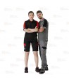 Pantalón bielástico multibolsillos con refuerzos color gris y negro