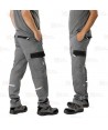 Pantalón bielástico multibolsillos con refuerzos color gris y negro