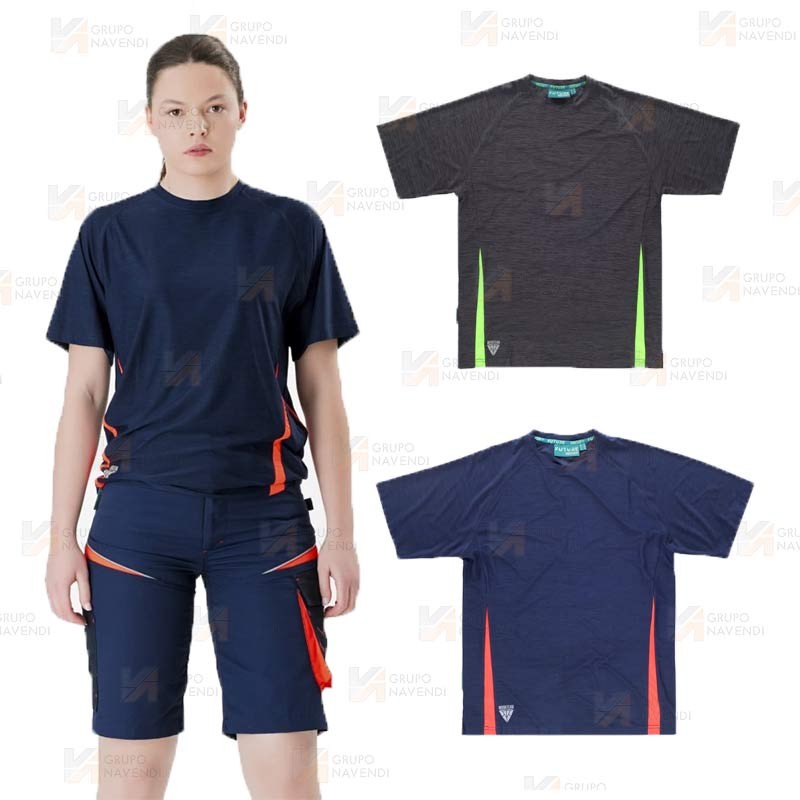 Camiseta técnica de manga corta con  cuello redondo