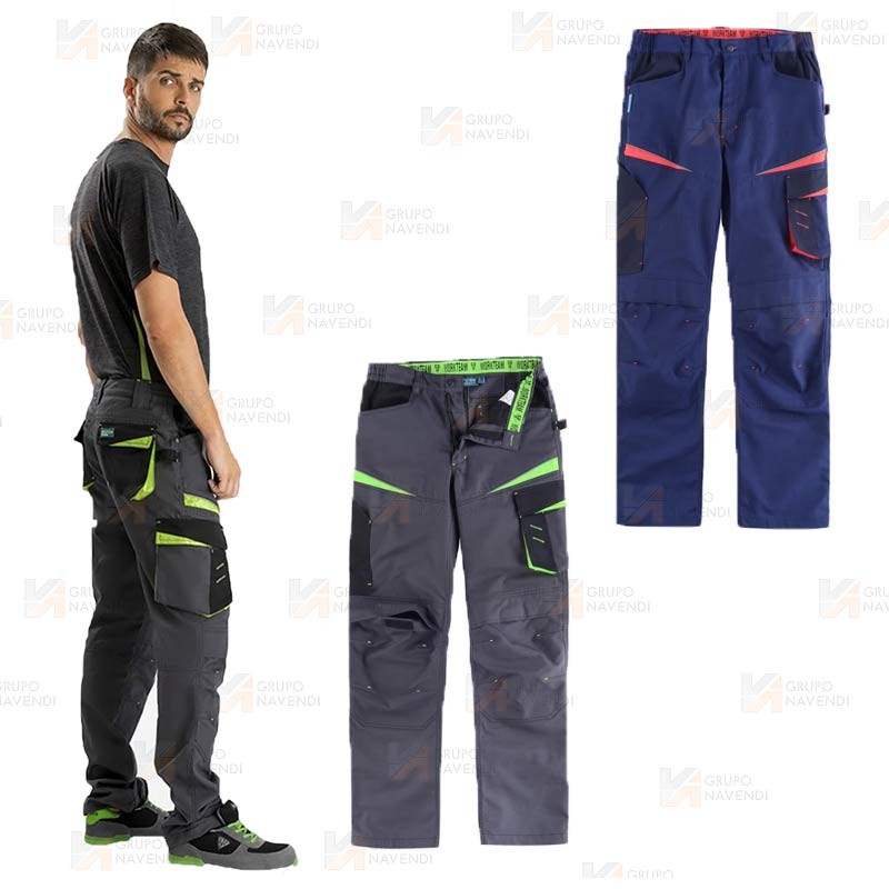 Pantalón laboral multibolsillos con rodilleras confeccionado con tejido Canvas