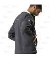 Cazadora deportiva con tejido Ripstop gris/amarillo fluor