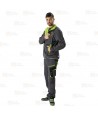 Cazadora deportiva con tejido Ripstop gris/amarillo fluor