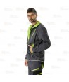 Cazadora deportiva con tejido Ripstop gris/amarillo fluor