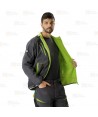Cazadora deportiva con tejido Ripstop gris/amarillo fluor