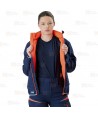 Cazadora deportiva con tejido Ripstop marino/rojo