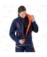 Cazadora deportiva con tejido Ripstop marino/rojo