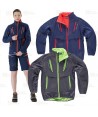 Cazadora deportiva con tejido Ripstop marino/rojo