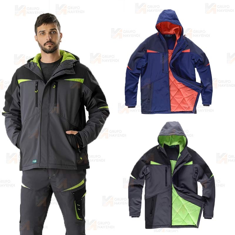 Parka deportiva acolchada con capucha en tejido Ripstop