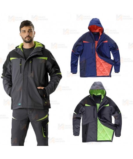 Parka deportiva acolchada con capucha en tejido Ripstop