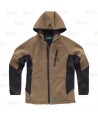 Cazadora deportiva softshell con capucha