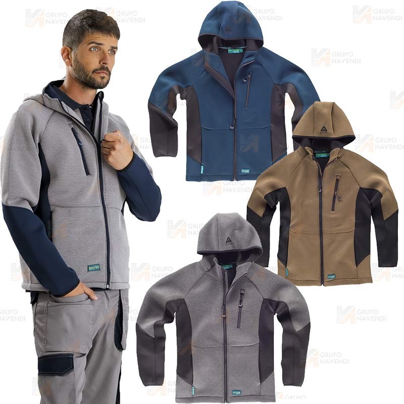 Cazadora deportiva softshell con capucha