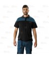 Polo bicolor en tejido transpirable color azafata/negro