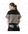 Polo bicolor en tejido transpirable color gris/negro
