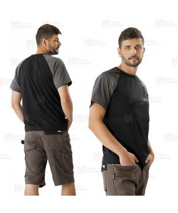 Camiseta técnica bicolor de manga corta con bolsillo