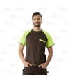 Camiseta técnica bicolor de manga corta con bolsillo