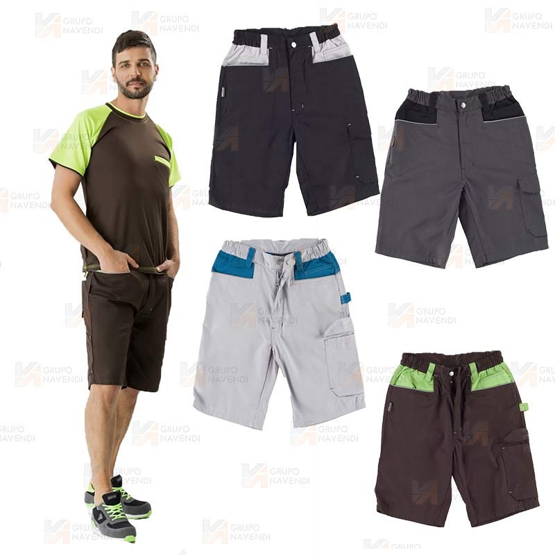 Pantalón bermuda con refuerzo en culera marrón/lima