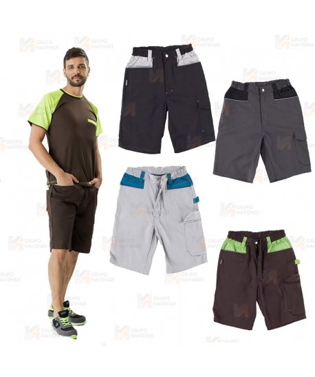 Pantalón bermuda con refuerzo en culera marrón/lima