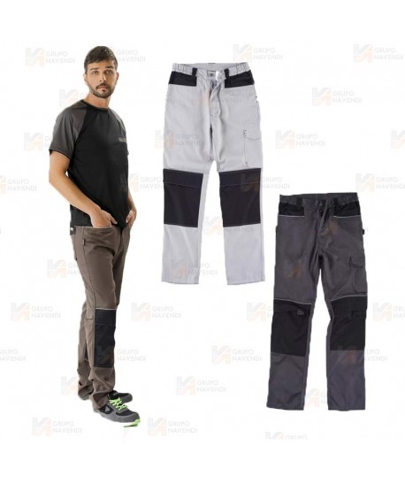 Pantalón multibolsillos con refuerzos en culera y rodillas muy fuerte gris oscuro/negro