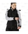 Chaqueta con tejido Softshell con capucha negra/gris