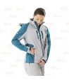 Chaqueta con tejido Softshell con capucha gris claro/azafata