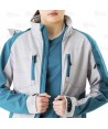 Chaqueta con tejido Softshell con capucha gris claro/azafata