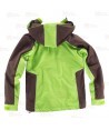Chaqueta con tejido Softshell con capucha  verde lima/marrón