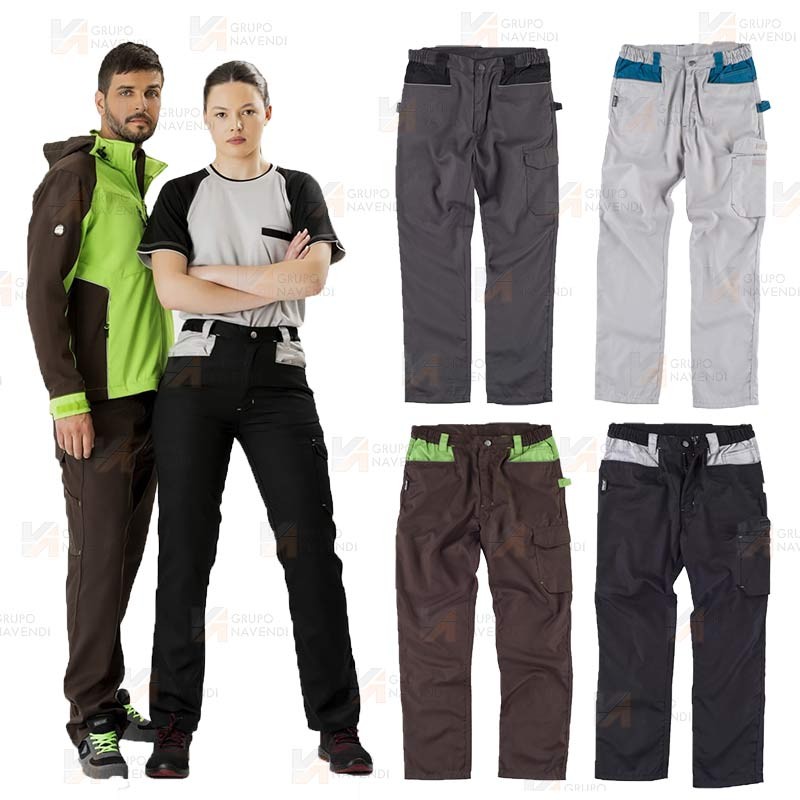 Pantalón con triples costuras y refuerzo en culera negro/gris