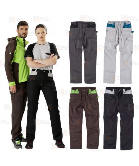 Pantalón con triples costuras y refuerzo en culera negro/gris