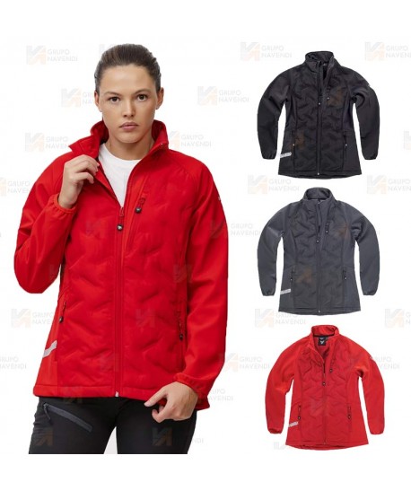 Chaqueta deportiva con acolchado grueso tipo plumas para mujer