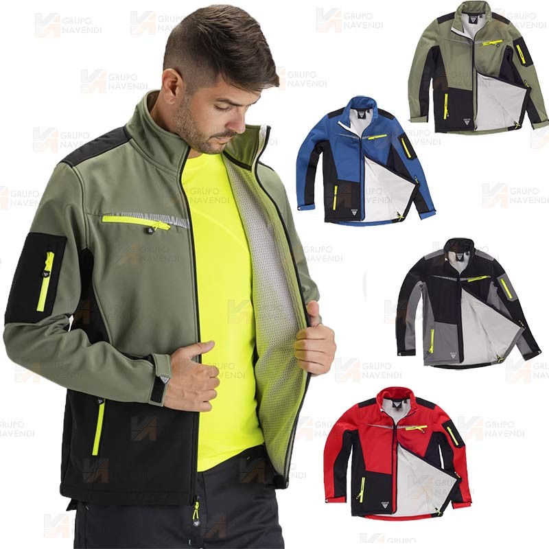 Cazadora softshell anti desgarro para actividades outdoor
